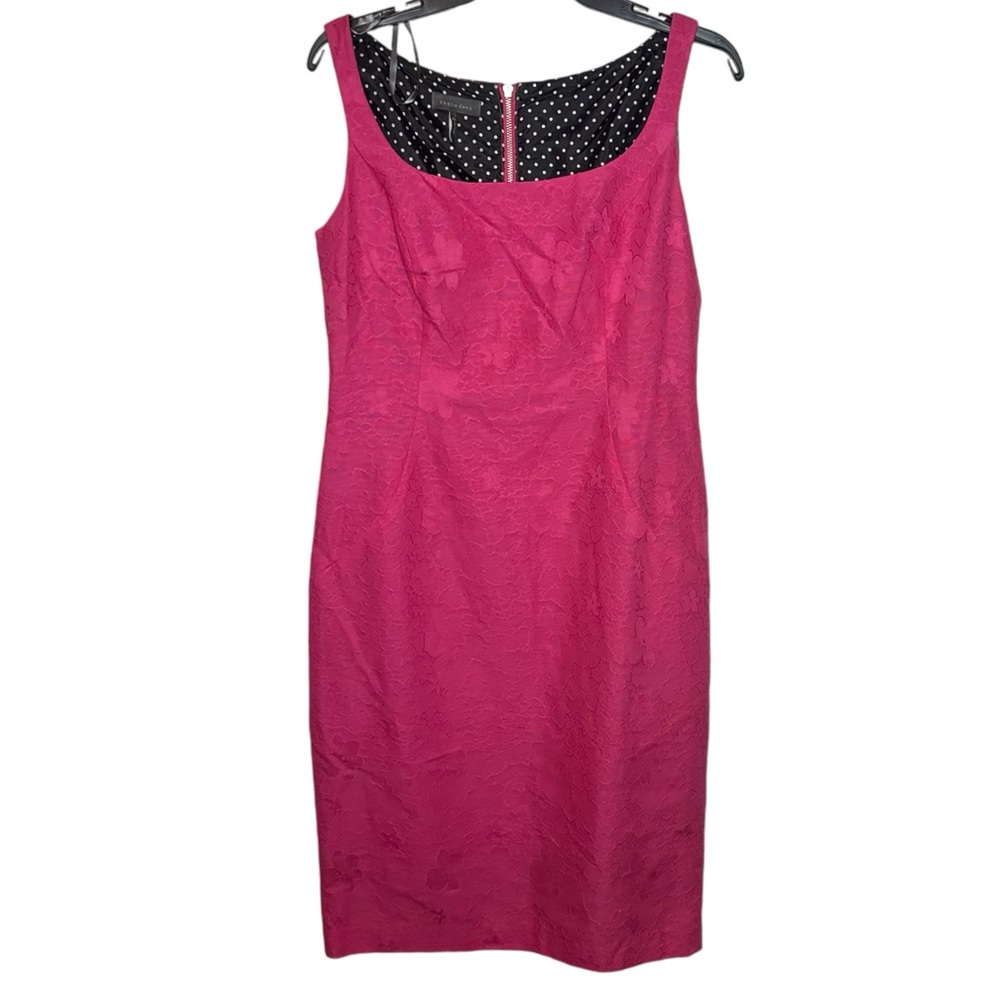 NEW Kristin Davis PINK Floral Embossed Sleeveless Shift Dress Above The Knee